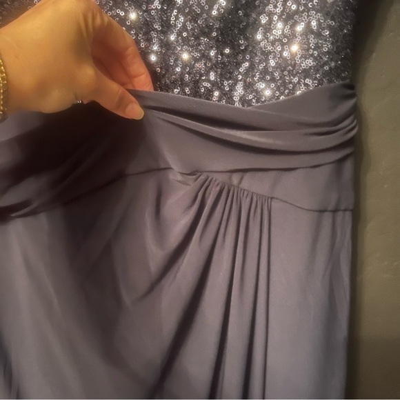 Ralph Lauren Evening sequins cap sleeves navy blue 
maxi Elegant Gown Size:16 - Picture 7 of 14